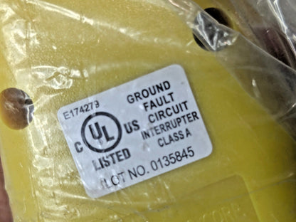 Tower MFG 50 Ft Auto-Reset 15A Inline GFCI Triple Tap Cord Yellow 30438303-01