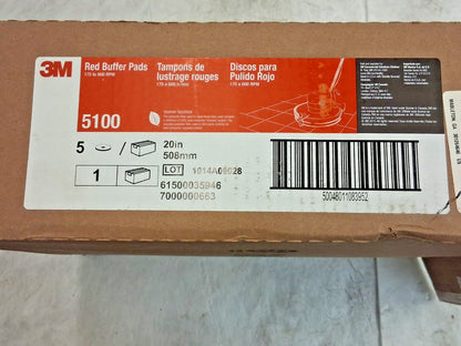 3M Red Buffer Pads 5pk 510mm x 82mm 20" 7000000663