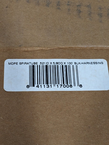 Black MDPE Wire & Hose Harness Cable Sleeve, 0.521" ID,  100' 17006