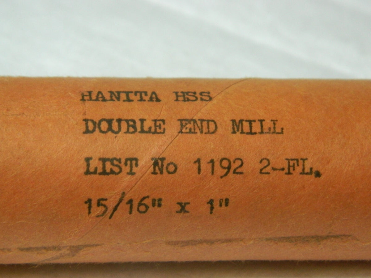 Hanita HSS DEM UNC Double End Mill 15/16" x 1" x1-5/8" x 5-7/8" 2FL 1192
