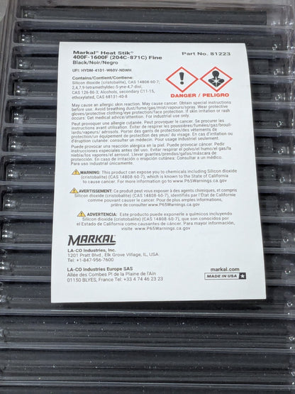 Markal Hot Steel Marker, Standard, 3/8" x 4-1/2", Black, 144 Pack 8122