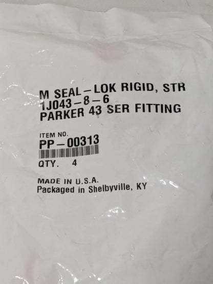 Parker Hydraulic Hose Male ORFS Swivel Fitting: 3/8" Hose ID Qty 4 PP-00313
