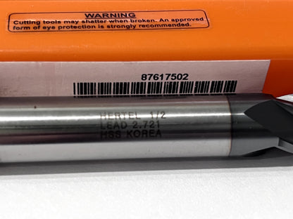 HERTEL Square End Mill: 1/2 Dia, 1 LOC 4 FL HSS QTY 2 EF99921327