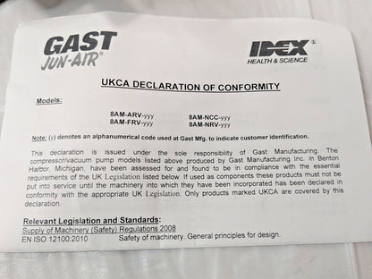 Gast Reversible Foot Air Actuated Motor 5hp 8AM-FRV-2B