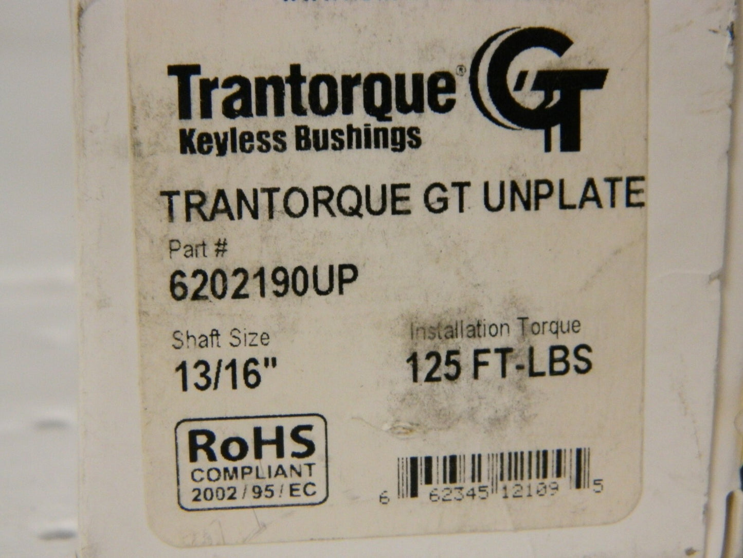 Fenner Drives Keyless Bushing 13'16" Trantorque GT 6202190UP
