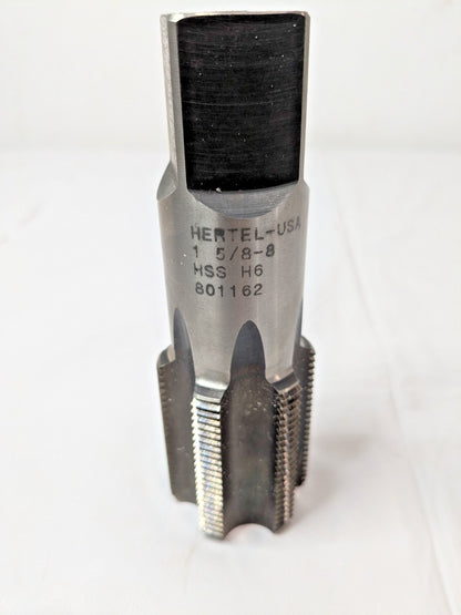 Hertel Straight Flute Tap HSS 1-5/8-8 UNS 6FL Plug Chamfer 59898585