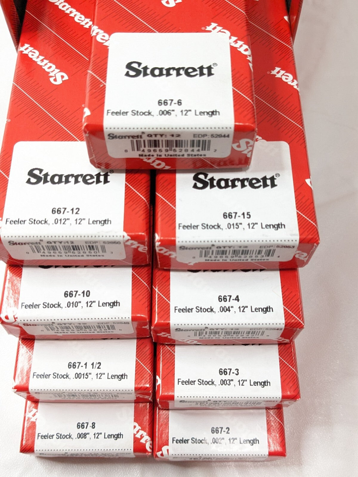 STARRETT  108 Piece Parallel Feeler Gage Set 0.0015 to 0.015" Thick S667D