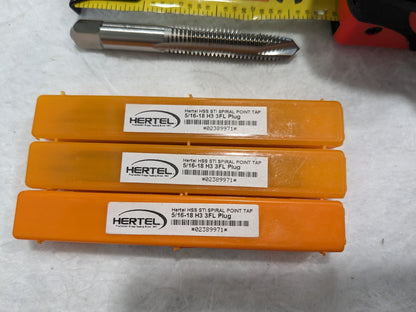 HERTEL Spiral Point STI Taps 3pk: 5/16-18 UNC, 3 Fl HSS K007062AS