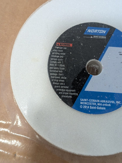 Norton Surface Grinding Wheel 4" X 1/2" X 3/8" Qty 3 66243513442