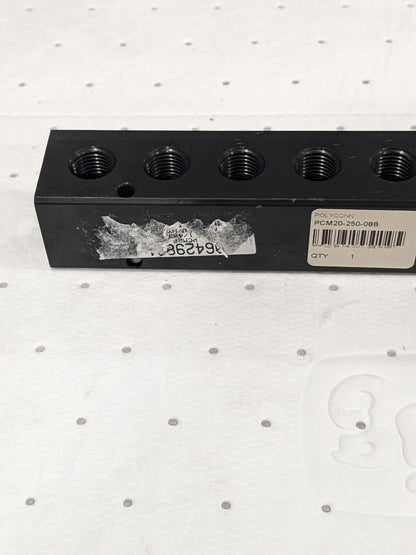 Manifold: 3/8" Inlet, 1/4" Outlet, 2 Inlet Ports, 8 Outlet Ports PCM20-250-08B