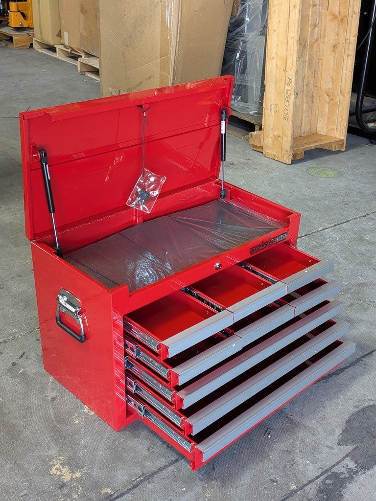 Pro Source Steel Red Top Chest Tool Box 9 Drawer 26 x 12 x 16 Scratch N Dent