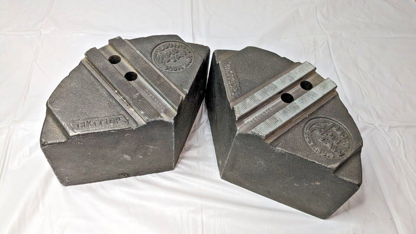 Abbott 2 Piece Serrated Pie Jaws 4" OAH X 60 Degree CIKTT10P1 INCOMPLETE