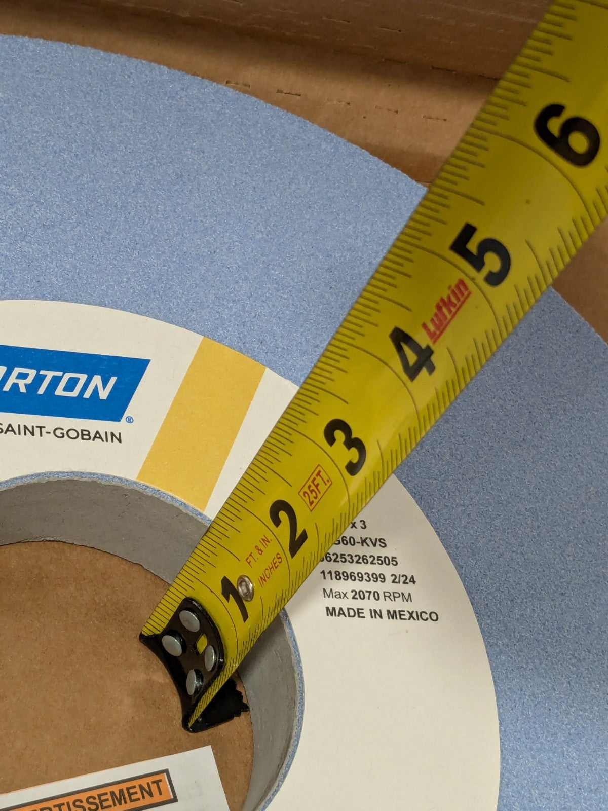 Norton Surface Grinding Wheel 12" Diam 1" Thick 3" Arbor Hole 60G