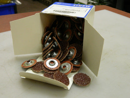 Merit Aluminum Oxide Quick Change Discs Approx. 100Pk 1" Dia 24 Grit 088341