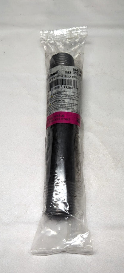 Black Pipe Nipple 1/2" Dia x 5" Long Sch40  *QTY 15*  MSCNB04050