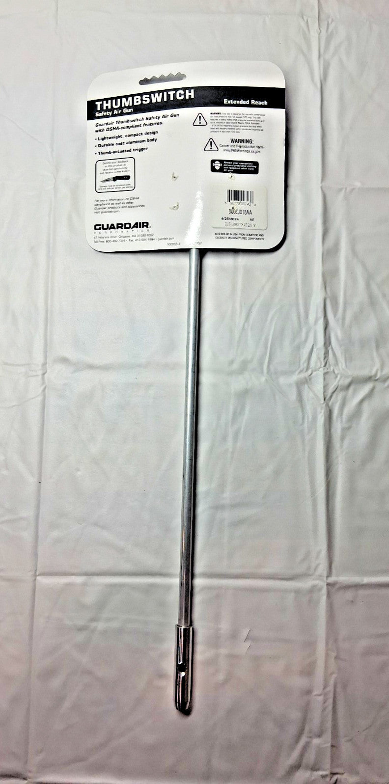 Guardair Aluminum Safety Air Gun Thumb Lever 1/4 NPT 18" Tube 900LJ018AA