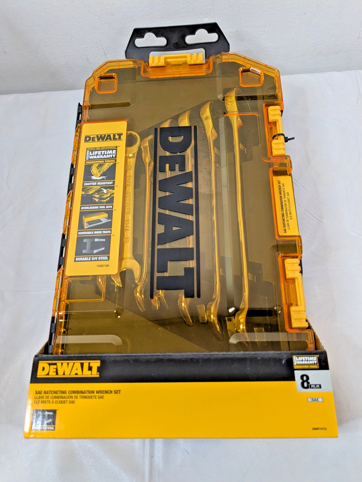 DeWalt 8 Piece Ratcheting SAE Combination Wrench Set DWMT74733