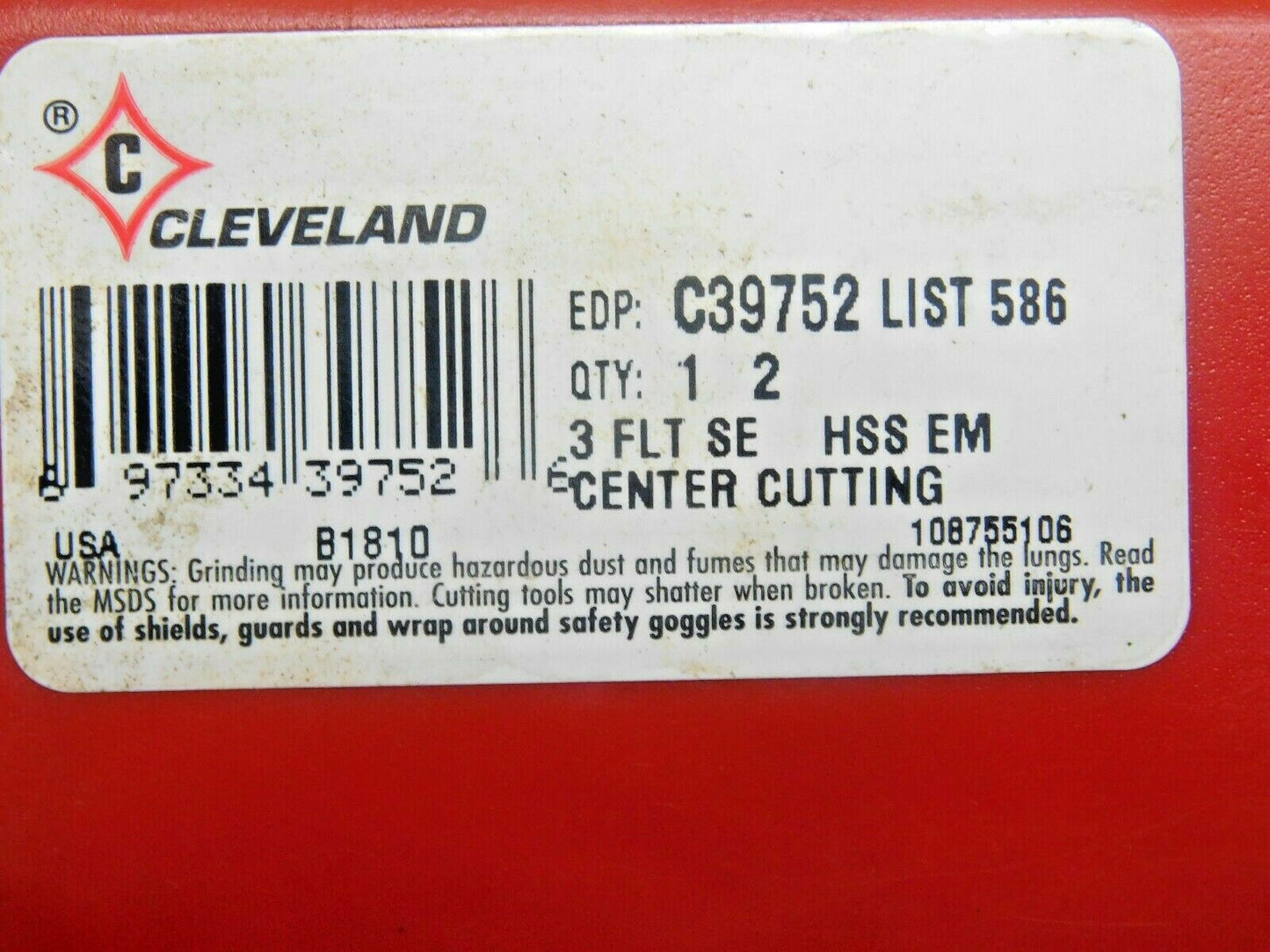 Cleveland Finishing End Mill HSS RH 2" x 1-1/4" x 4" x 6-1/2" 3FL C39752