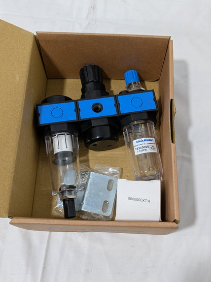 PRO-SOURCE FRL Combination Unit: 1/4 NPT, Mini with Pressure Gauge 19240068