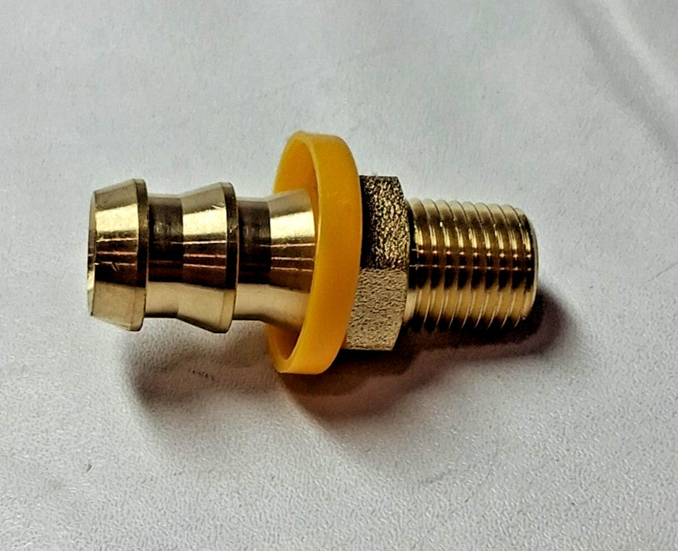 QTY 5 Brass Barbed Push-On Hose Male Connectors 1/4" NPT 2750002630