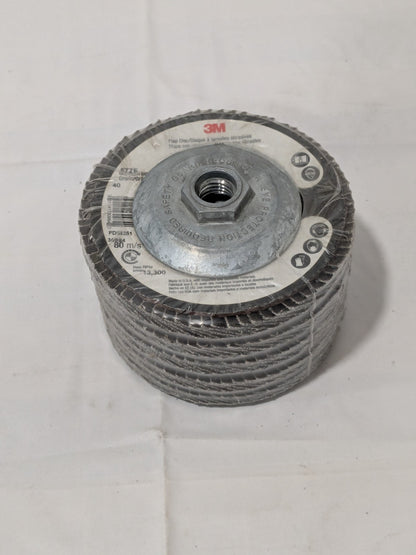 3M Flap Disc: 4-1/2" Dia, 40G, Zirconia Alumina, Type 29 Pack of 5 7010363154