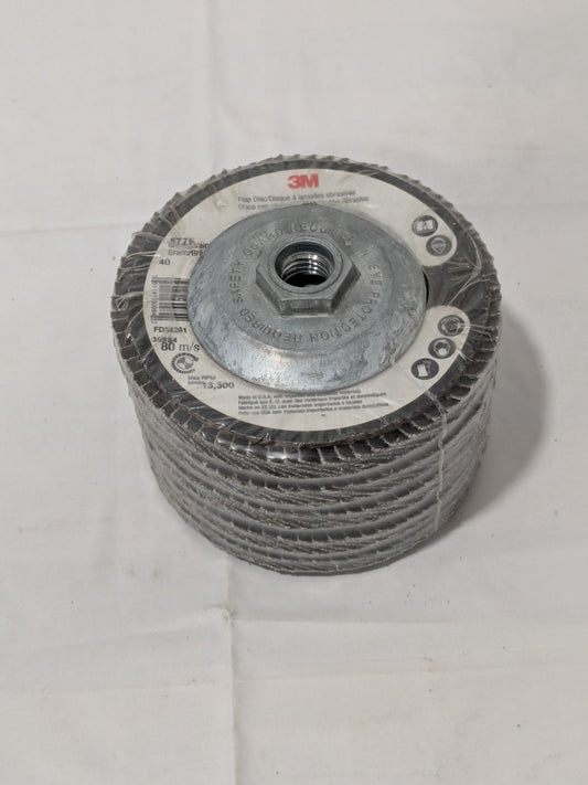 3M Flap Disc: 4-1/2" Dia, 40G, Zirconia Alumina, Type 29 Pack of 5 7010363154