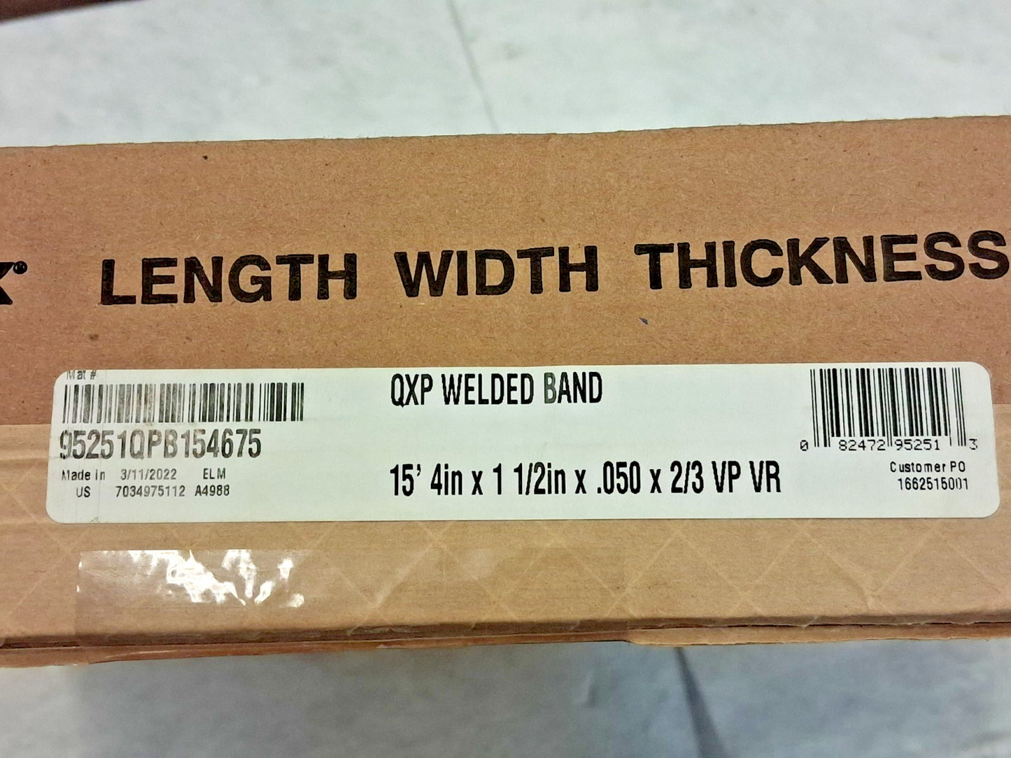 Lenox Welded Bandsaw Blade 15ft 4" Long x 1-1/2" Wide 95251QPB154675