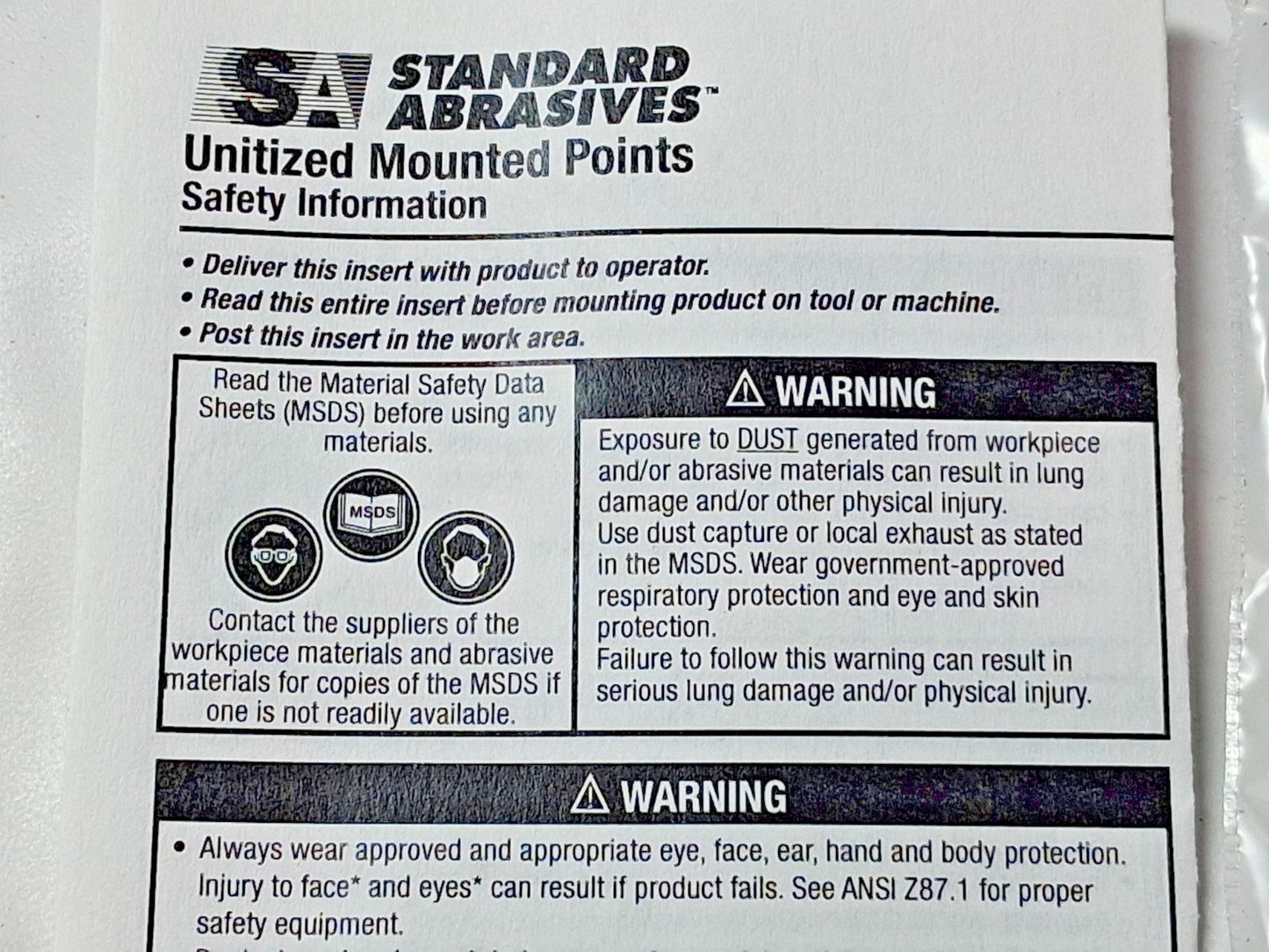 Standard Abrasives Black Silicone Carbide Unitized Mounted Points 5pk 7000121923