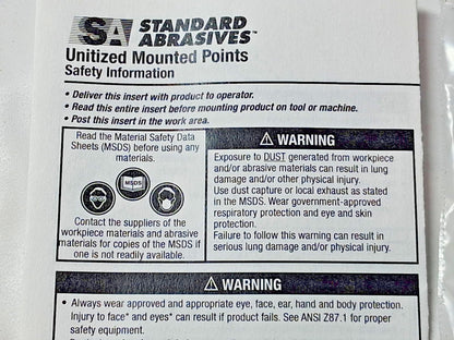 Standard Abrasives Black Silicone Carbide Unitized Mounted Points 5pk 7000121923