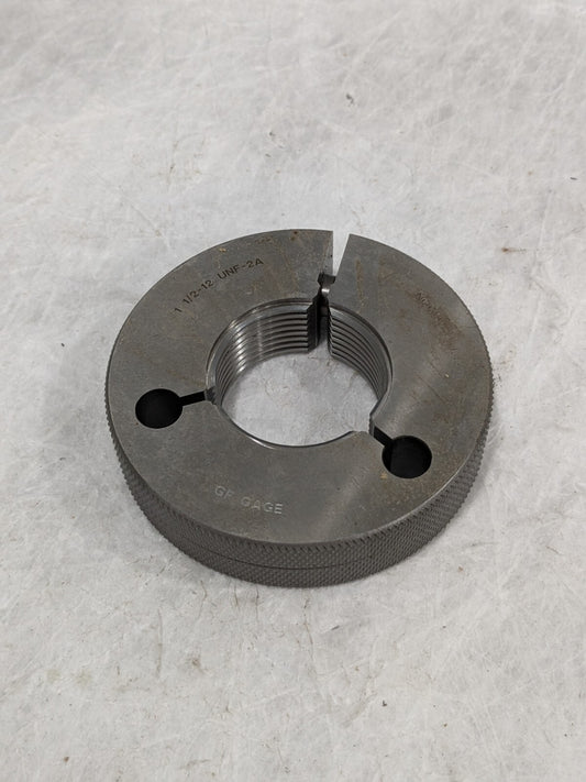 GF GAGE Threaded Ring Gage: 1-1/2-12 Thread, UNF, Class 2A, No Go R1500122ANK