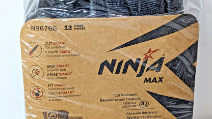 12 PAIRS MCR Safety Ninja Max Cut-Resistant Work Gloves 10 Gauge Dyneema N9676GL