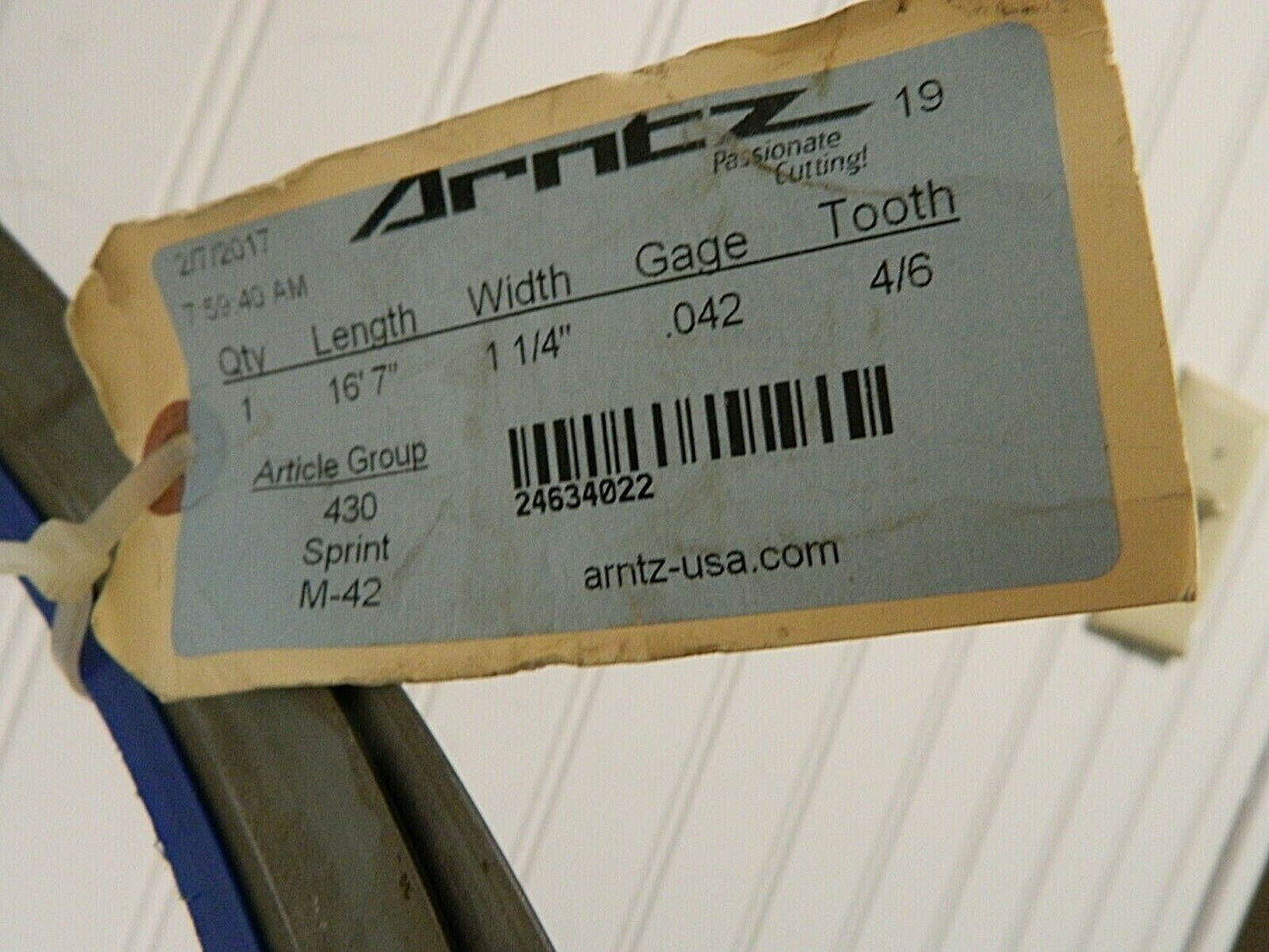 Arntz Welded Band Saw Blade 4/6 TPI 16' 7" x 1-1/4" x 0.042"
