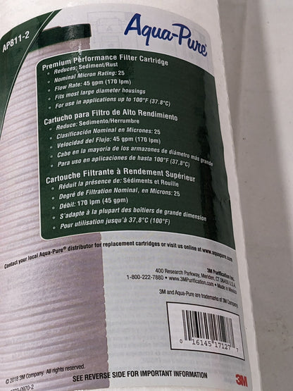 3M Aqua-Pure 25 Micron 20 Inch Whole House Sediment Water Filter AP811-2