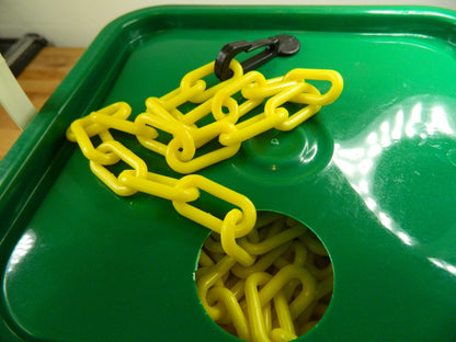 MR. CHAIN Safety Barrier Chain: Plastic, Yellow, 300' Long, 2" Wide 30002-P