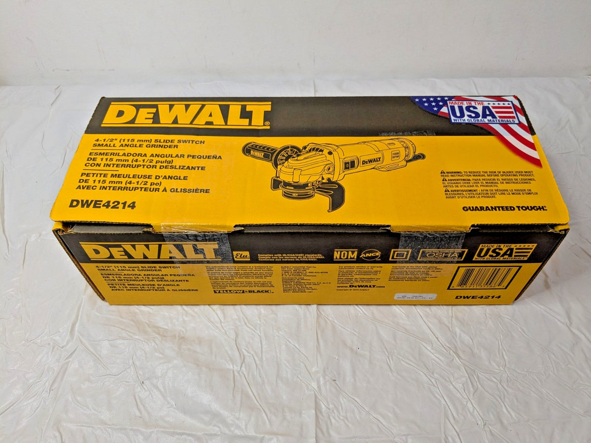 DEWALT Slide Switch Small Angle Grinder 4-1/2" (115mm) DWE4214
