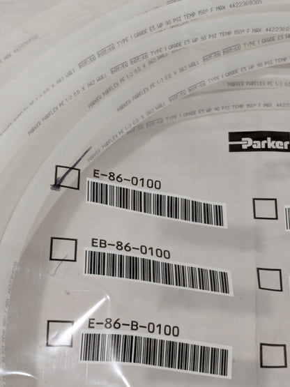 Parker Polyethylene Tube: 3/8" ID x 1/2" OD, 100' Long E-86-0100