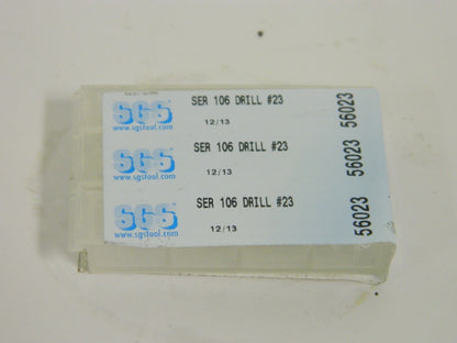 SGS Straight Flute Drill Bits 0.1540" x 2-1/16" 2FL Solid Carbide Qty.