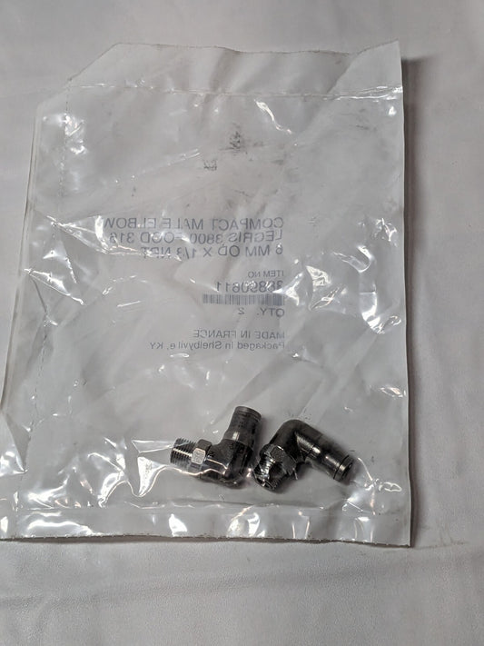 Legris Stainless Push-To-Connect Fittings 1/8 NPT To 6mm Tubing Qty 2 38890611
