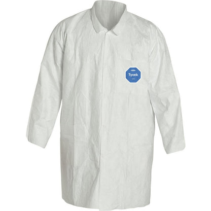 Dupont Lab Coat: 1.20 oz Material, Size 2XL, Tyvek Box of 30 TY212SWH2X00300