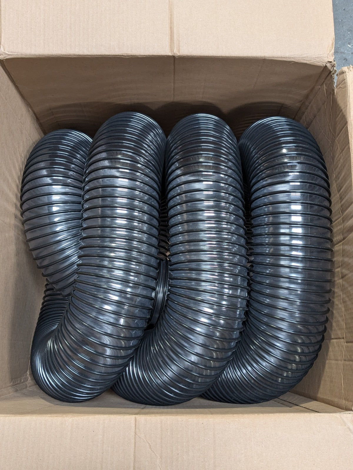 Flexaust Vacuum Duct Hose 25 Ft. x 6 In. Flex Tube-PV Clear / Black 3504060000