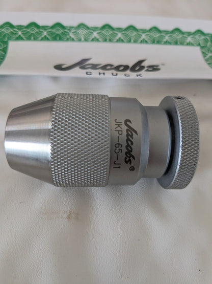 Jacobs Drill Chuck: 1/64 to 1/4" Capacity, Tapered Mount, JT1 31121