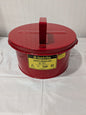 Justrite 2 Gallon Capacity, Coated Steel, Red Bench Can 10575