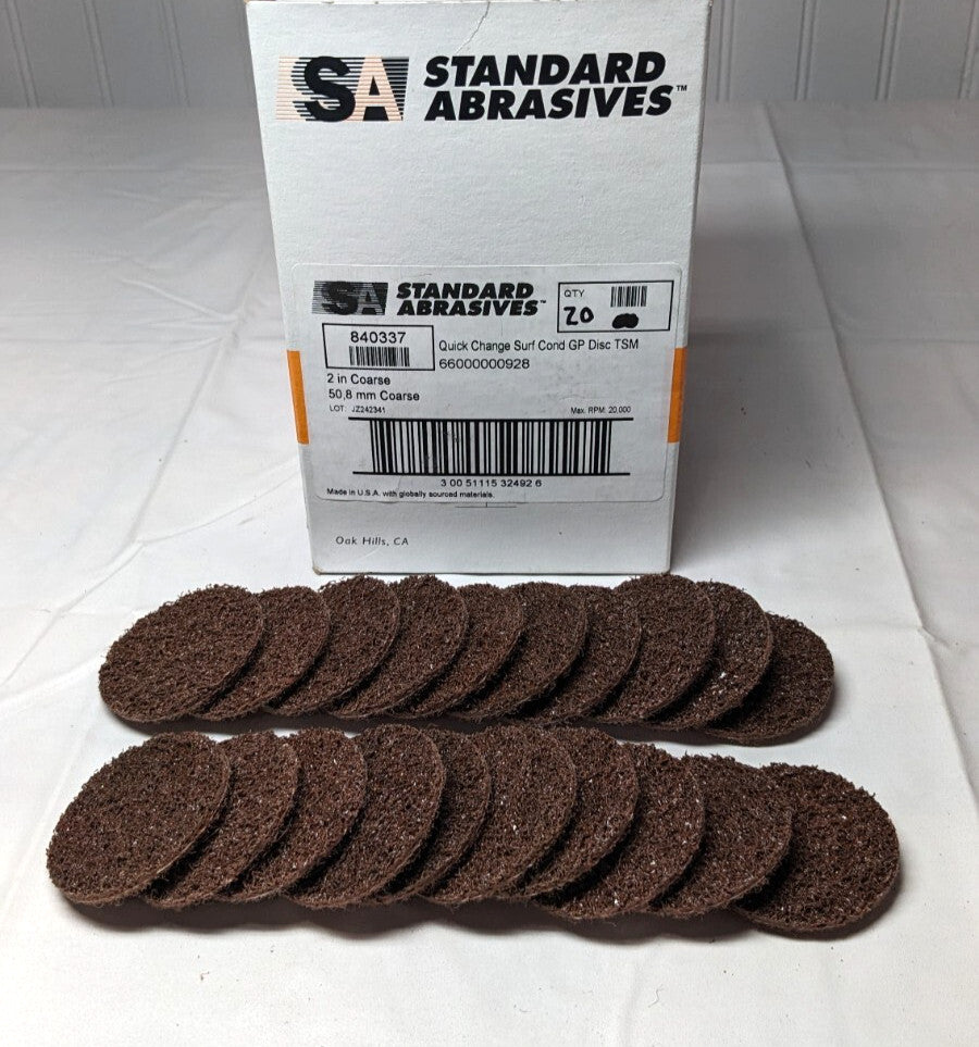 STANDARD ABRASIVES Quick-Change Disc GP TSM 2" Dia Coarse *BOX OF 20*  840337