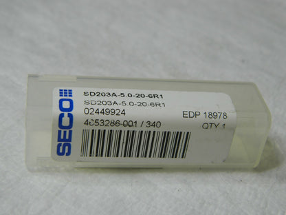Seco Solid Carbide Screw Machine Drill Bit 5mm 140° Spiral Flute 18978