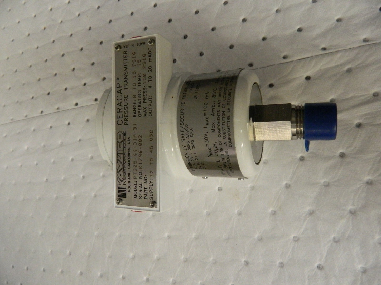 Kavlico Pressure Transmitter Sensors 15PSIG   PT205-GG-D1A-B1