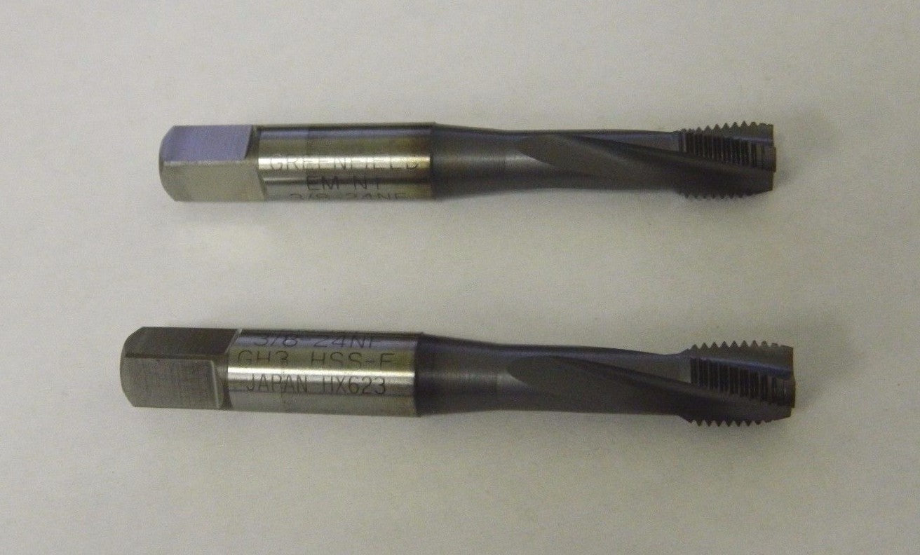 Widia Spiral Flute Taps 3/8-24 UNF H3 3FL HSS-E TiCN QTY 2  87318