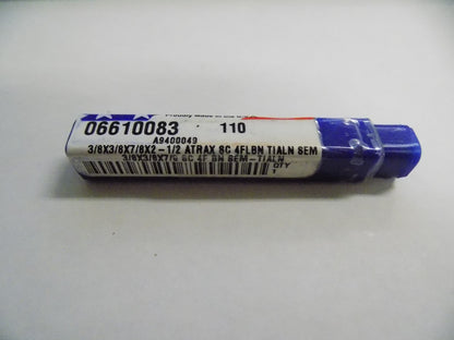 Atrax 06610083 3/8" x 3/8" x 7/8" x 2-1/2" 4FL TiALN Carbide