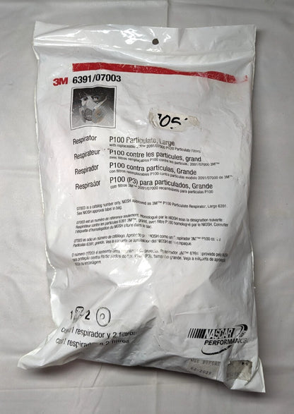 3M  Half Facepiece Respirator with Sealed Cartridge Filters  Large  6391/07003