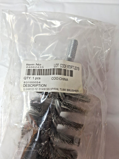 Qty10 Stainless Steel Helical Power Tube Brush 2.375" Dia 1/2-12" 8310