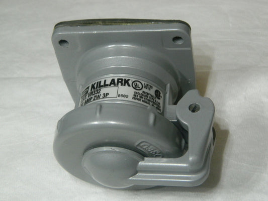 Hubbell Killark 1 Phase 250 VDC 600 VAC Self Grounding Receptacle VR332